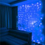 Függöny típusú lámpafüzér 300 LED, 3x3m, beltérre, USB táp, kék