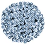 Kültéri kerti fényfüzér, 10 méter, 100 LED, elemes, fehér