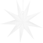 Dekoratív 3D papírcsillag, 9 ágú, 60cm, fehér