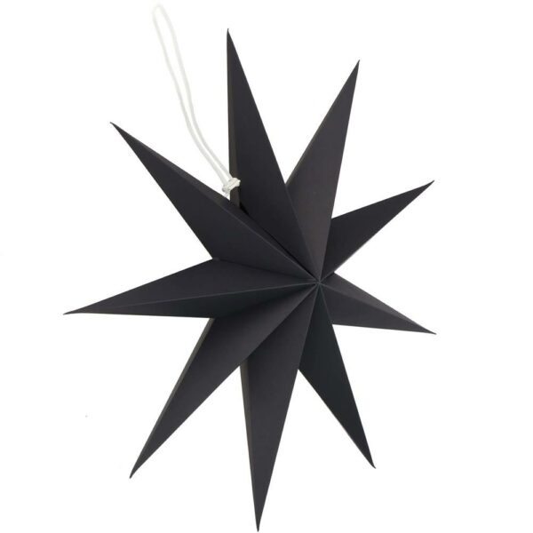 Dekoratív 3D papírcsillag, 9 ágú, 60cm, fekete - Image 10