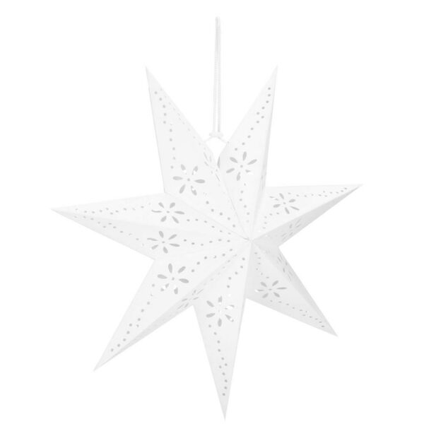 Stea decorativa 3D din hartie ajurata, 50cm, alba - Image 11
