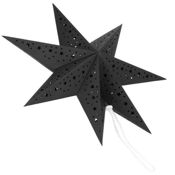 3D díszcsillag áttört papírból, 50cm, fekete - Image 11