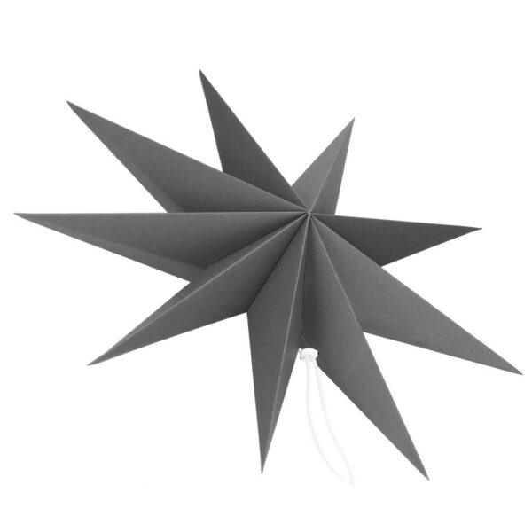 Dekoratív 3D papírcsillag, 9 ágú, 60cm, ezüst - Image 11