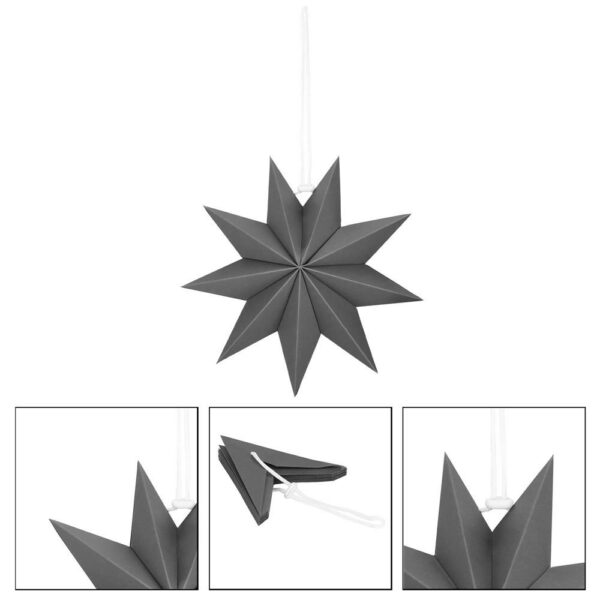 Dekoratív 3D papírcsillag, 9 ágú, 30cm, ezüst - Image 11