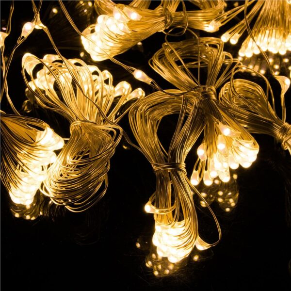 Fényfüggöny 200 LED, 2x2m, beltéri használatra, USB tápegység, meleg fehér (sárga) - Image 8