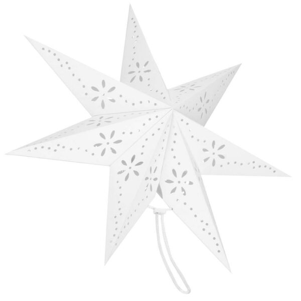 Stea decorativa 3D din hartie ajurata, 50cm, alba - Image 12