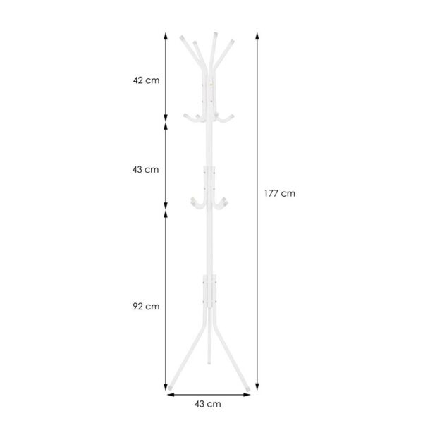 Sersimo fém vállfa, 12 db akasztós, 177 cm, fehér - Image 11