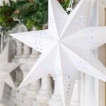 Stea decorativa 3D din hartie ajurata, 50cm, alba
