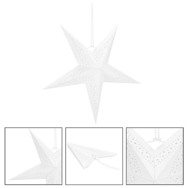 Stea decorativa 3D din hartie ajurata, 60cm, alba - Image 12