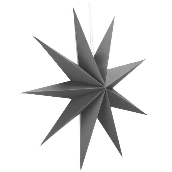 Dekoratív 3D papírcsillag, 9 ágú, 60cm, ezüst - Image 12