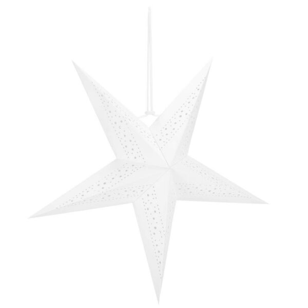 Stea decorativa 3D din hartie ajurata, 60cm, alba - Image 13