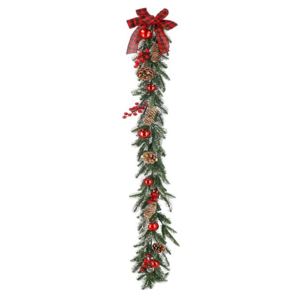 Dekoratív karácsonyi füzér, havas, 150 cm, 3D tűk, zöld - Image 16