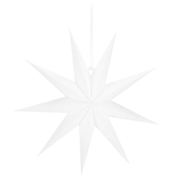 Dekoratív 3D papírcsillag, 9 ágú, 60cm, fehér - Image 16