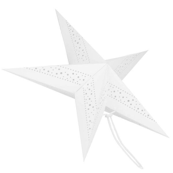 Stea decorativa 3D din hartie ajurata, 60cm, alba - Image 2