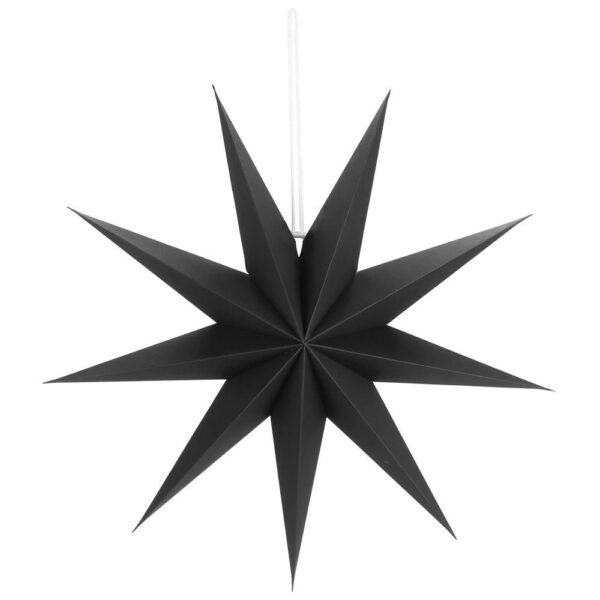 Dekoratív 3D papírcsillag, 9 ágú, 60cm, fekete - Image 2