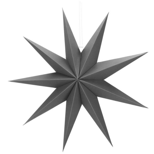 Dekoratív 3D papírcsillag, 9 ágú, 60cm, ezüst - Image 2