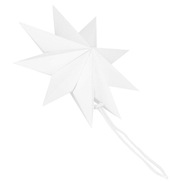 Stea decorativa 3D din hartie, cu 9 colturi, 30cm, alba - Image 2