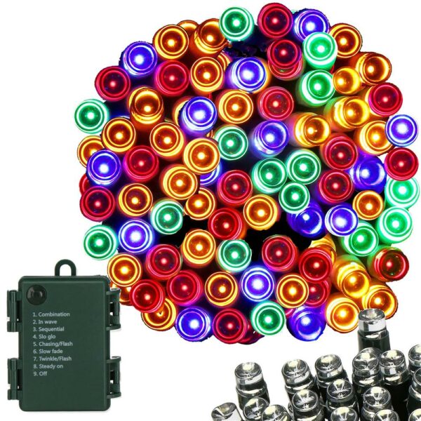 Instalatie lumini de exterior pentru gradina, 5 metri, 50 LED-uri, cu baterii, multicolor - Image 2