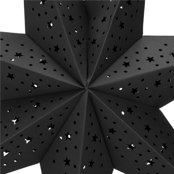 3D díszcsillag áttört papírból, 50cm, fekete - Image 4