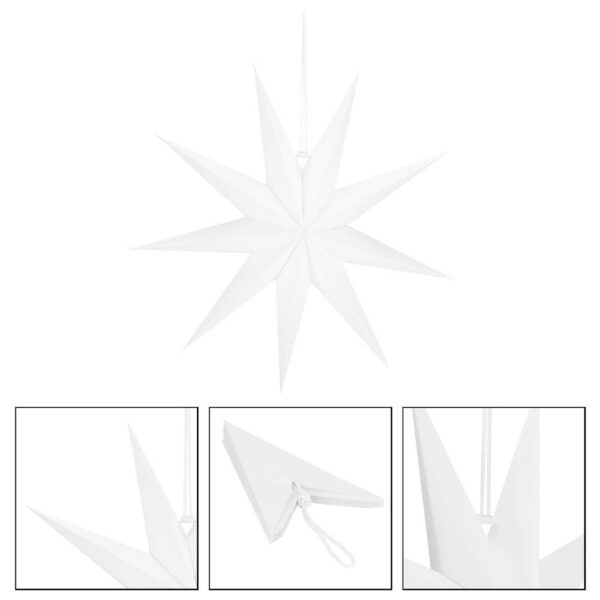 Dekoratív 3D papírcsillag, 9 ágú, 60cm, fehér - Image 2