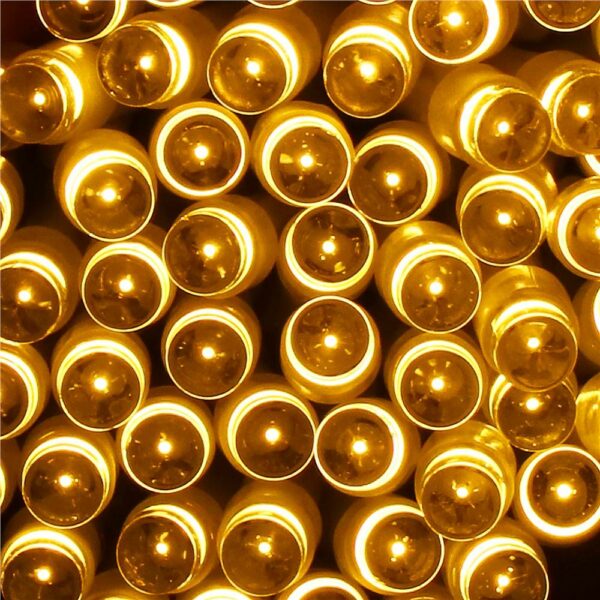 Instalatie lumini de exterior pentru gradina, 5 metri, 50 LED-uri, cu baterii, galben - Image 3