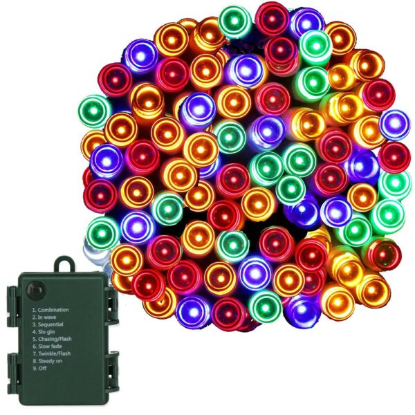 Instalatie lumini de exterior pentru gradina, 5 metri, 50 LED-uri, cu baterii, multicolor - Image 3