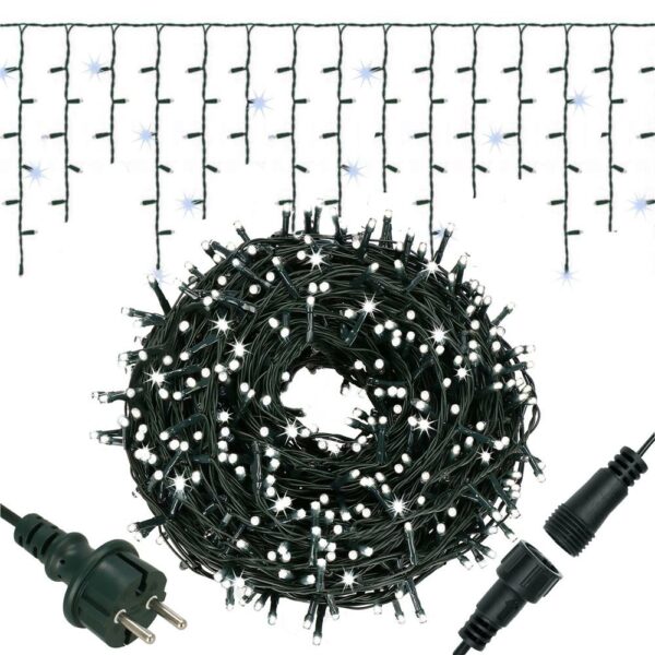 Prémium fényfüggöny 300 LED, 14,5 m, 18 W, beltéri/kültéri, vakuval, hideg fehér - Image 4