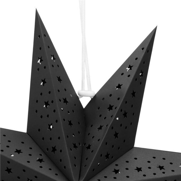 3D díszcsillag áttört papírból, 50cm, fekete - Image 5