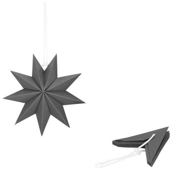 Dekoratív 3D papírcsillag, 9 ágú, 30cm, ezüst - Image 4