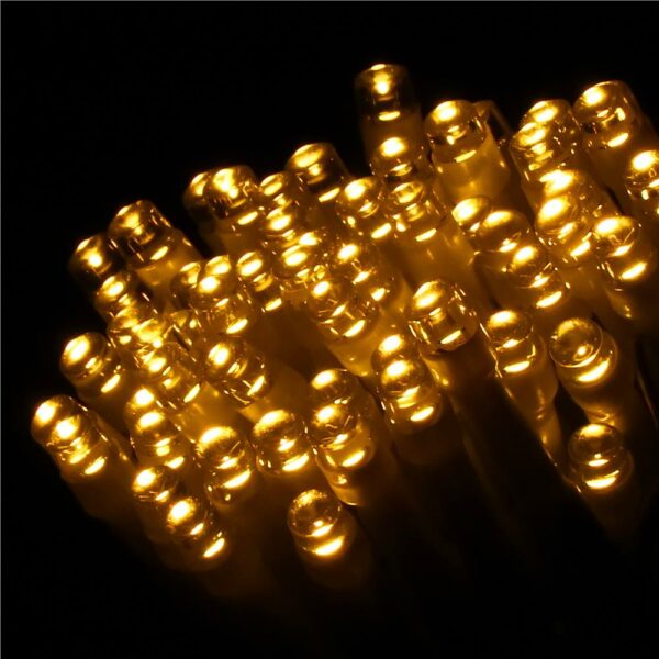 Instalatie lumini de exterior pentru gradina, 5 metri, 50 LED-uri, cu baterii, galben - Image 4