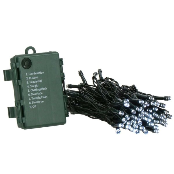 Instalatie lumini de exterior pentru gradina, 5 metri, 50 LED-uri, cu baterii, alb - Image 4