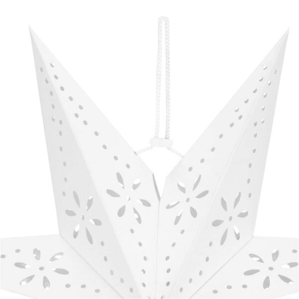 Stea decorativa 3D din hartie ajurata, 50cm, alba - Image 6
