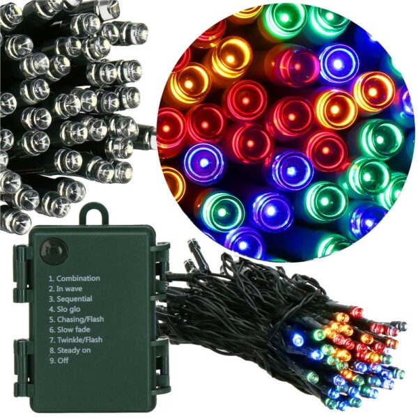 Instalatie lumini de exterior pentru gradina, 5 metri, 50 LED-uri, cu baterii, multicolor - Image 5