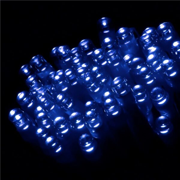 Instalatie lumini de exterior pentru gradina, 10 metri, 100 LED-uri, cu baterii, albastru - Image 5