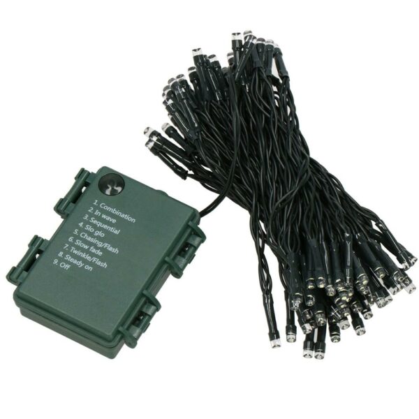 Instalatie lumini de exterior pentru gradina, 5 metri, 50 LED-uri, cu baterii, alb - Image 6