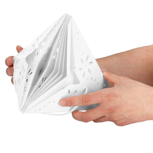 Stea decorativa 3D din hartie ajurata, 50cm, alba - Image 8