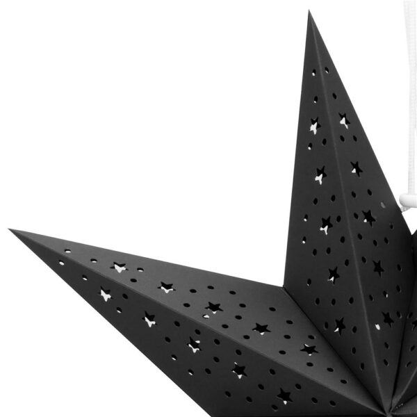 3D díszcsillag áttört papírból, 50cm, fekete - Image 8
