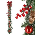 Dekoratív karácsonyi füzér, havas, 150 cm, 3D tűk, zöld