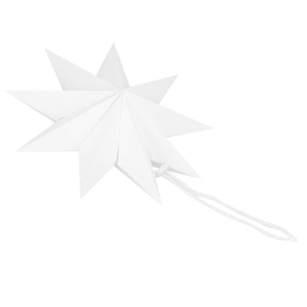 Stea decorativa 3D din hartie, cu 9 colturi, 30cm, alba - Image 8