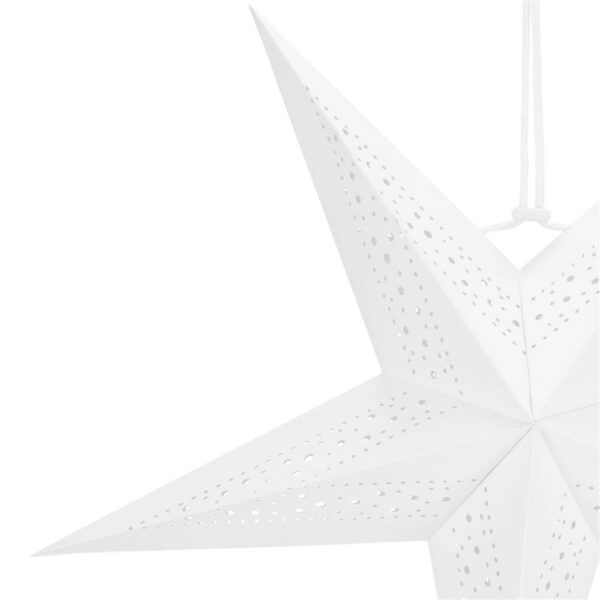 Stea decorativa 3D din hartie ajurata, 60cm, alba - Image 9