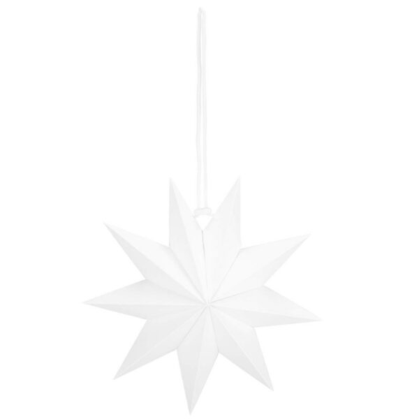 Stea decorativa 3D din hartie, cu 9 colturi, 30cm, alba - Image 9