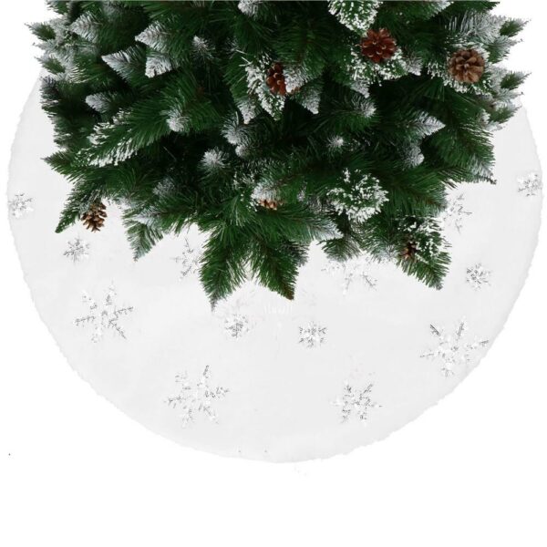 Szőnyeg a karácsonyfa alá, 90 cm, fehér szőrme utánzat ezüst flitterekkel - Image 9