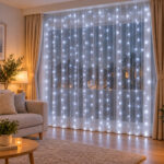 Fényfüggöny 200 LED, 2x2m, beltéri használatra, USB tápegység, fehér