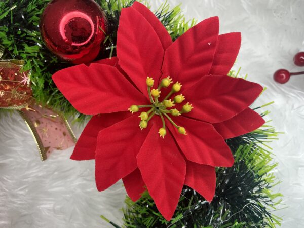 Karácsonyi koszorú, 35 cm, műfenyőből, díszekkel, zöld - Image 15