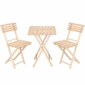 Set masa patrata plianta, cu 2 scaune pliante, gradina sau balcon Solas