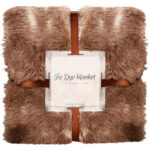 Patura pufoasa si calduroasa pentru 2 persoane, 200x220cm, maro