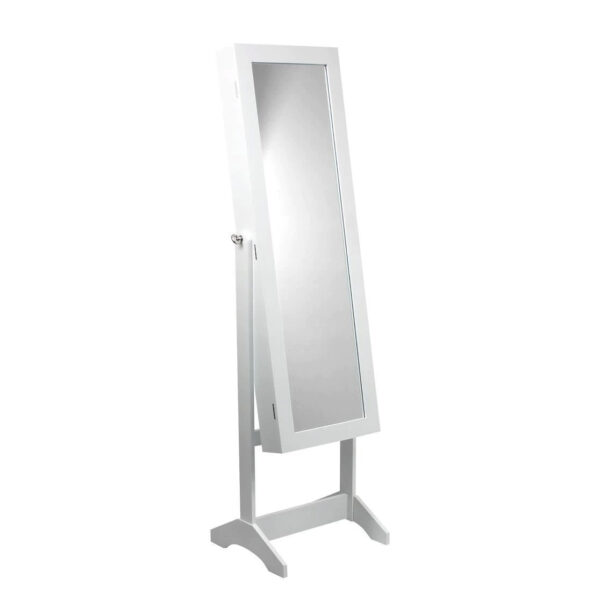Dulap de toaleta cu oglinda si spatiu de depozitare bijuterii, 35x139cm, alb - Image 2
