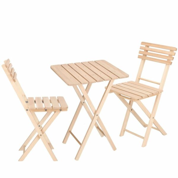 Set masa patrata plianta, cu 2 scaune pliante, gradina sau balcon Solas - Image 2