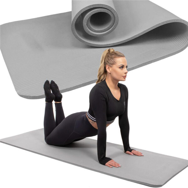 Saltea fitness/yoga/pilates, spuma NBR, 183x61x1.5 cm, gri - Image 9
