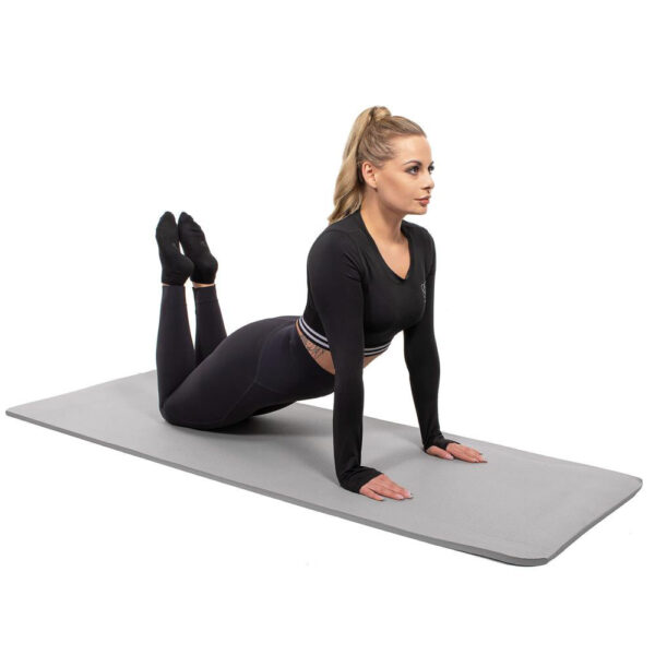 Saltea fitness/yoga/pilates, spuma NBR, 183x61x1.5 cm, gri - Image 11